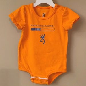 Browning orange short sleeved onesie/bodysuit